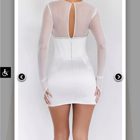 Mistress Rocks Cream Crystallised Mini Dress - Picture 2 of 8